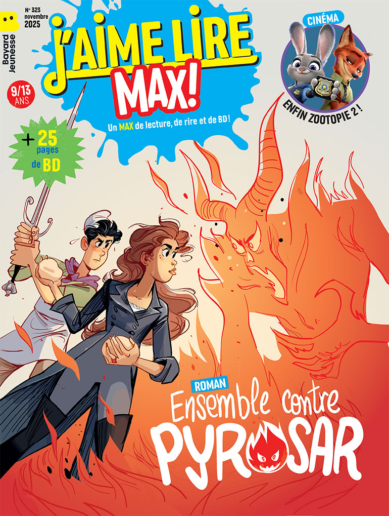 Couverture du magazine J'aime lire Max n°323, novembre 2025.