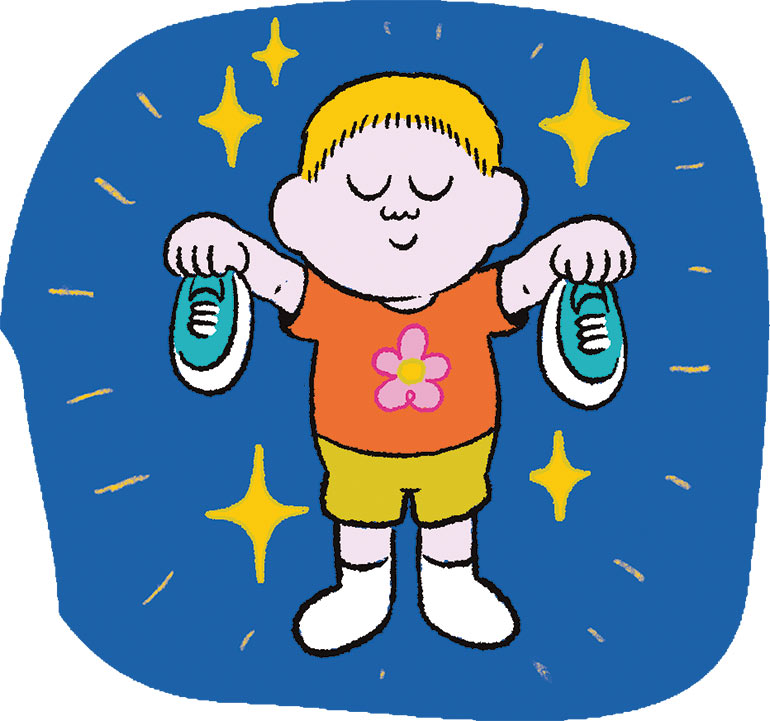 Les routines favorisent l'autonomie des tout-petits. Avant la crèche, on met ses chaussures, et c'est parti !