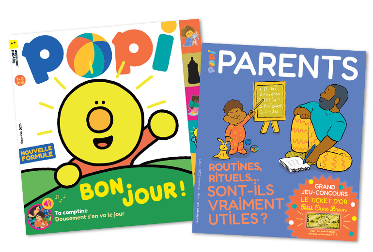 Couverture du magazine Popi et son supplément pour les parents, n°471 novembre 2025.