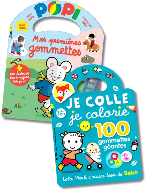 Mes premiers stickers et gommettes - Je colle, je colorie et Popi Gommettes