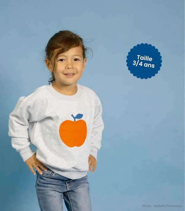 Le sweat Pomme d'Api pour les 3-4 ans
