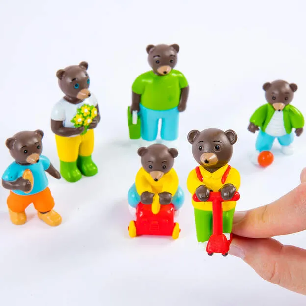 Sachet de 6 figurines Petit Ours Brun - Promenade