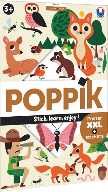 Poster à sticker - Dans la forêt - 60 stickers - Poppik