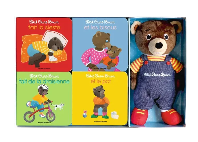 Mon coffret à histoires Petit Ours Brun : quatre livres et une peluche
