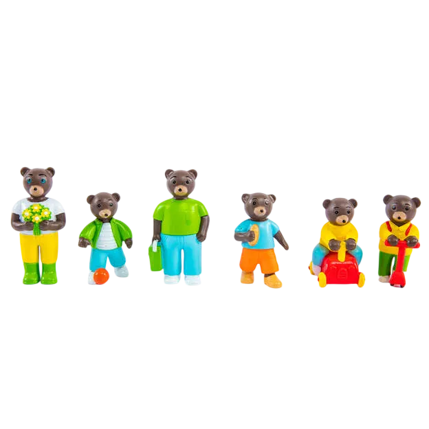 Sachet de 6 figurines Petit Ours Brun - Promenade