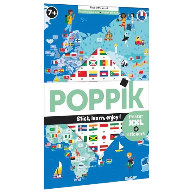 Poster à sticker - Drapeaux - 200 stickers - Poppik