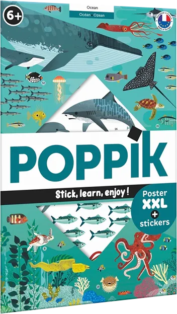 Poster à sticker - Les océans - 59 stickers - Poppik
