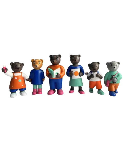 Sachet de 6 figurines Petit Ours Brun - École