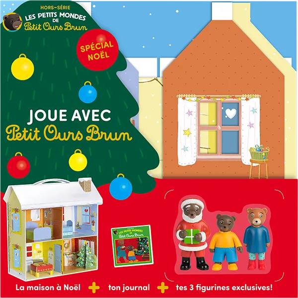 Produit Petit Ours Brun - La maison de Noël et 3 figurines Image