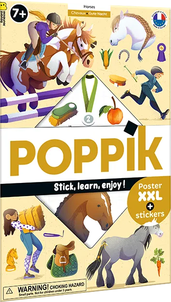 Produit Poster à sticker - Les chevaux - 49 stickers - Poppik Image