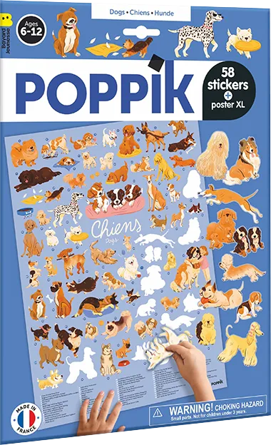 Produit Poster à sticker - Les chiens - 58 stickers - Poppik Image
