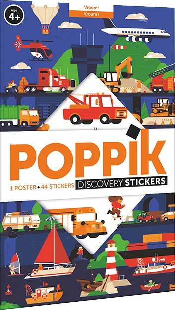 Produit Poster à sticker - Les véhicules - 44 stickers - Poppik Image
