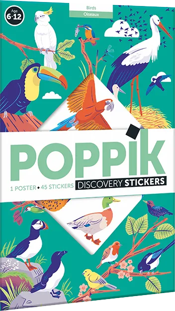 Produit Poster à sticker - Oiseaux - 45 stickers - Poppik Image