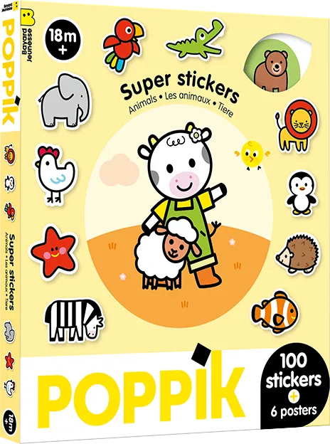 Produit Coffret 100 stickers : Les animaux - Poppik Image