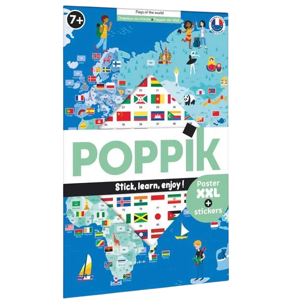 Produit Poster à sticker - Drapeaux - 200 stickers - Poppik Image