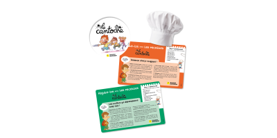 Une toque de cuisine, un sticker et des cartes de recettes drôles et délicieuses (Offert)