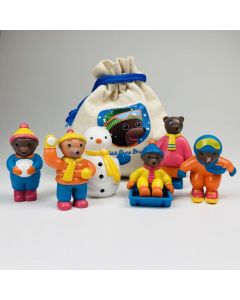 Sachet de 6 figurines Petit Ours Brun - Hiver