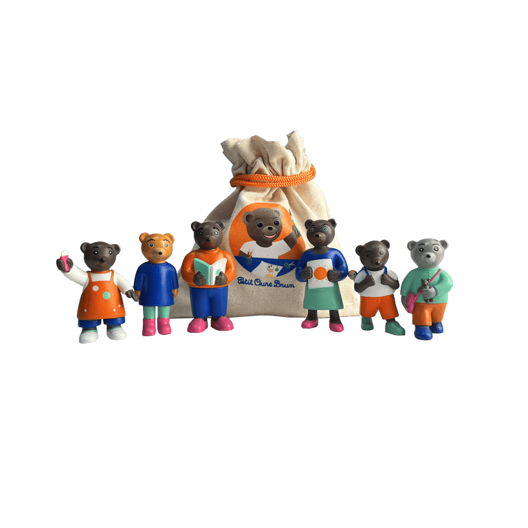 Sachet de 6 figurines Petit Ours Brun - École