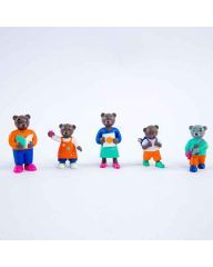 Sachet de 6 figurines Petit Ours Brun - École