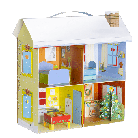 Jouet Petit Ours Brun La maison de Noël et figurines