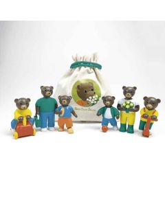 Sachet de 6 figurines Petit Ours Brun - Promenade